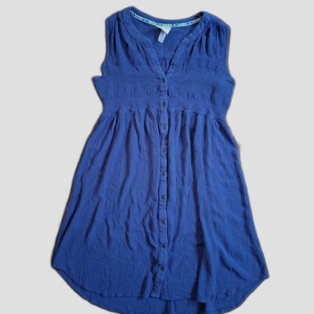 Knox Rose Crinkle Blue Sleeveless Baby Doll Dress